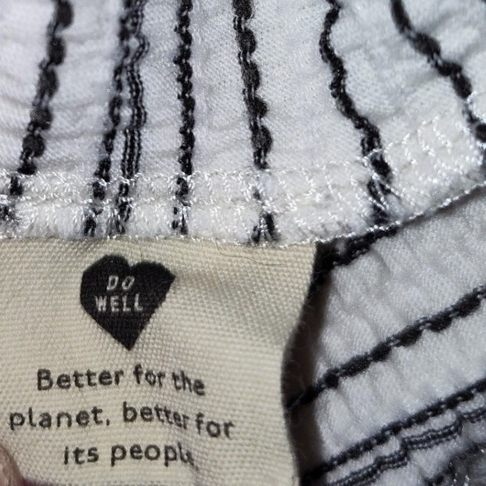 Madewell Womens XL White Black Striped Textured Short Sleeve T-Shirt‎ - Picture 7 of 7
